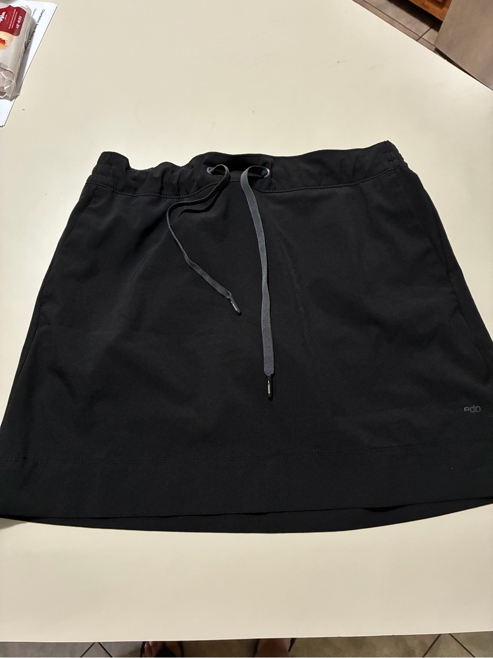 Speedo Black Mini Skort with Gray Drawstring